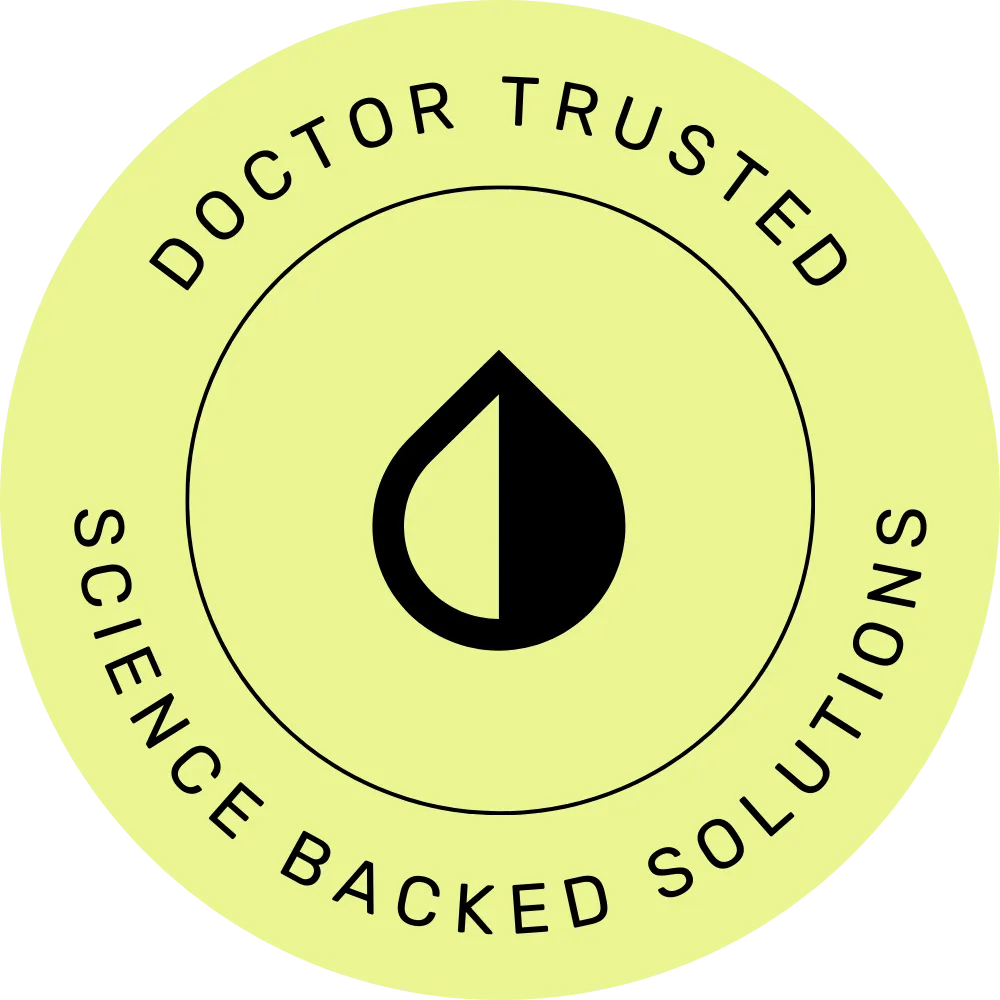 Oana Health badge showing that the treatments are doctor trusted and science backed solutions