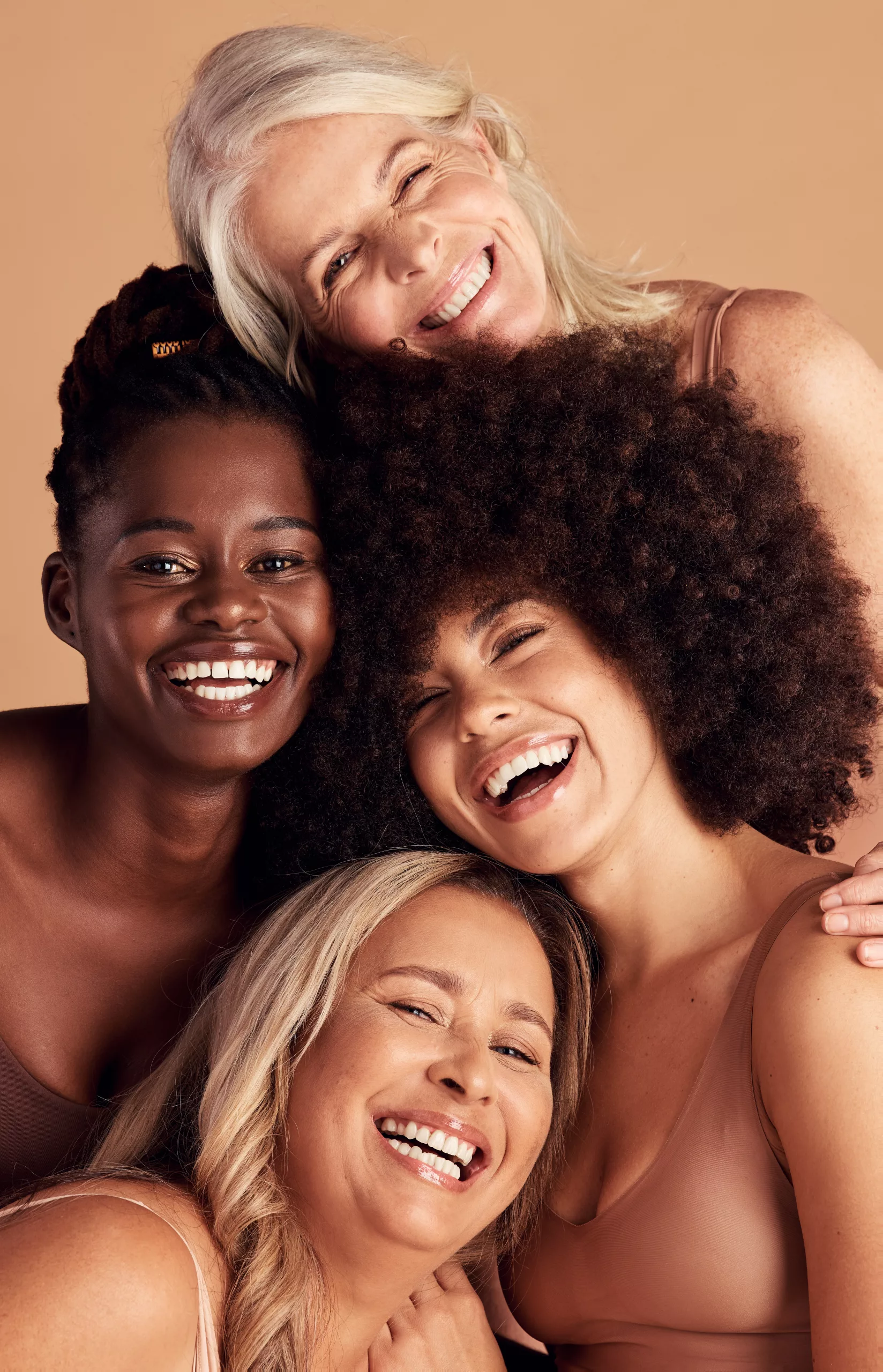 Group of diverse happy women laughing together